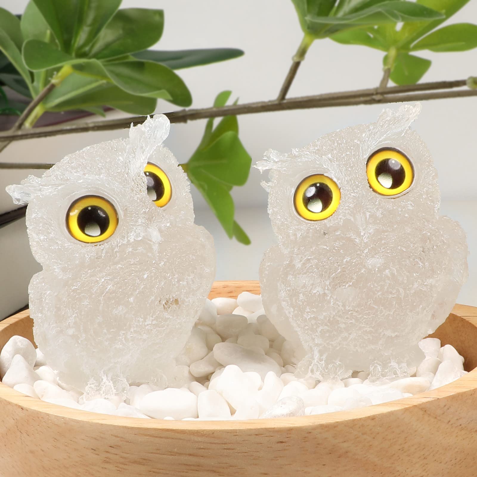 Amazon.co.jp: mookaitedecor ロッククォーツ フクロウ 置物 彫刻 動物